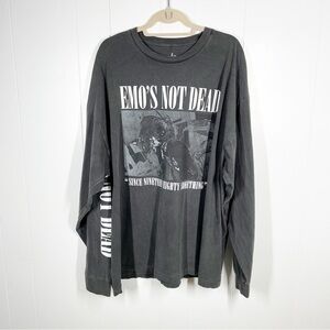 E.N.D. Emo's Not Dead Graphic Long Sleeve Faded Black Tee XXL